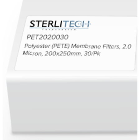 STERLITECH Polyester (PETE) Membrane Filters, 2.0 Micron, 200 x 250mm, PK30 PET2020030